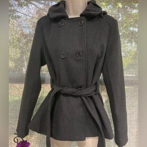 Celebrity Pink Hooded Belted Peacoat Medium worn once.